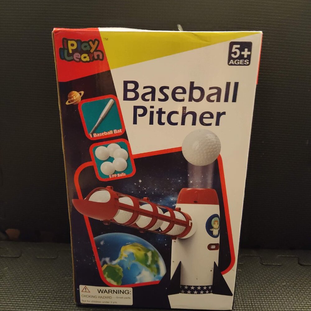 iPlay iLearn Kids 2 in 1 Baseball & Tennis Pitching Machine Training Toy Set